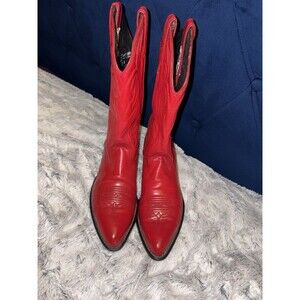 Code West Vintage Red Western Women's Size 7 M Point Toe Leather Cowboy Boots